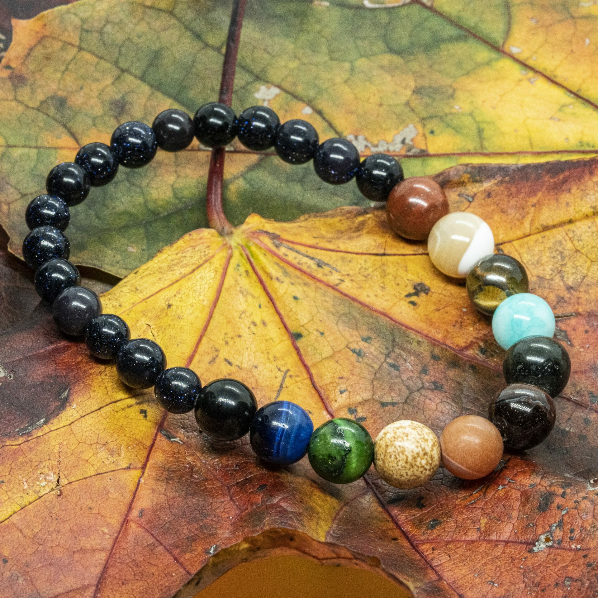 Zonnestelsel & Universum | Small 6 & 8mm Edelsteen Kralenarmband