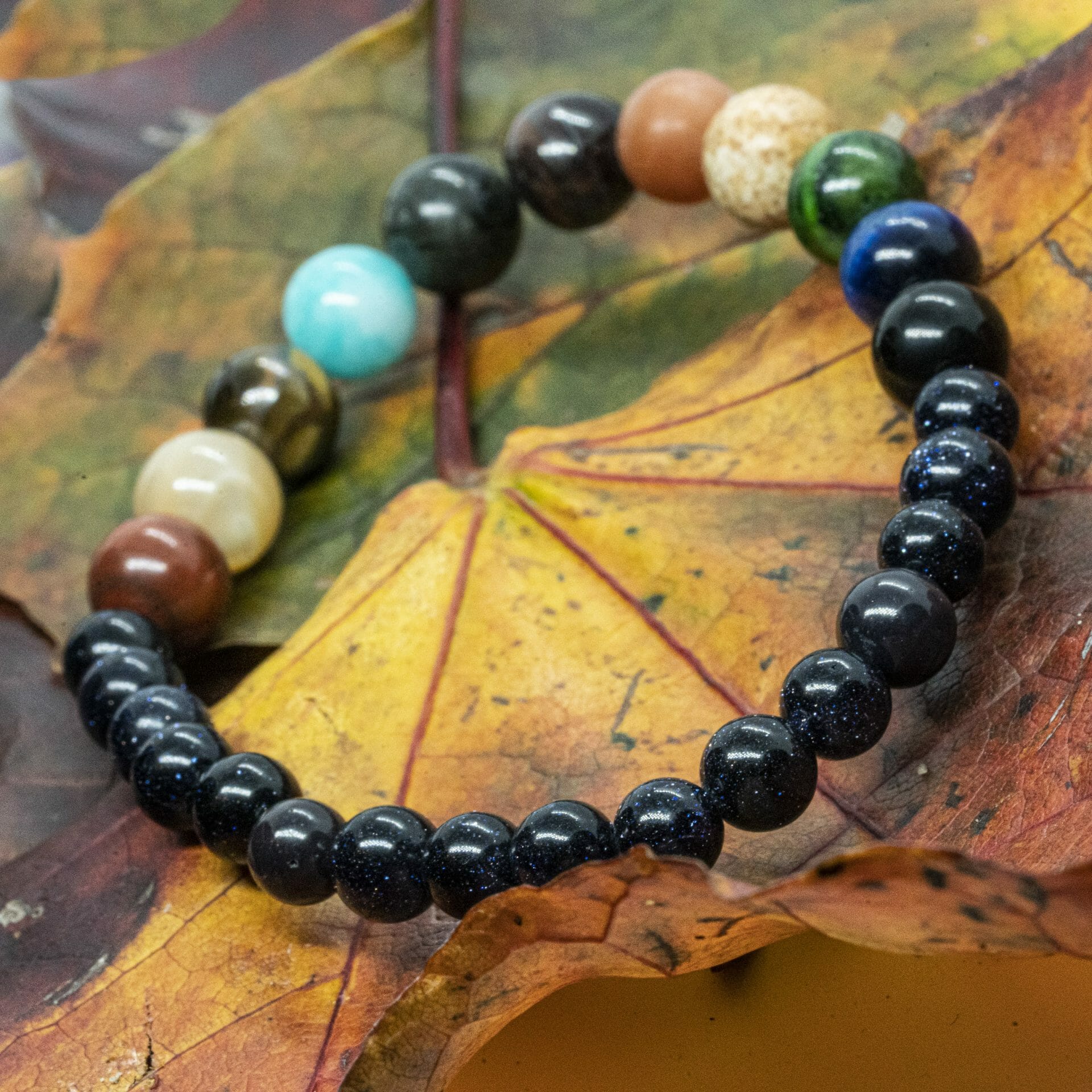 Zonnestelsel & Universum | Small 6 & 8mm Edelsteen Kralenarmband