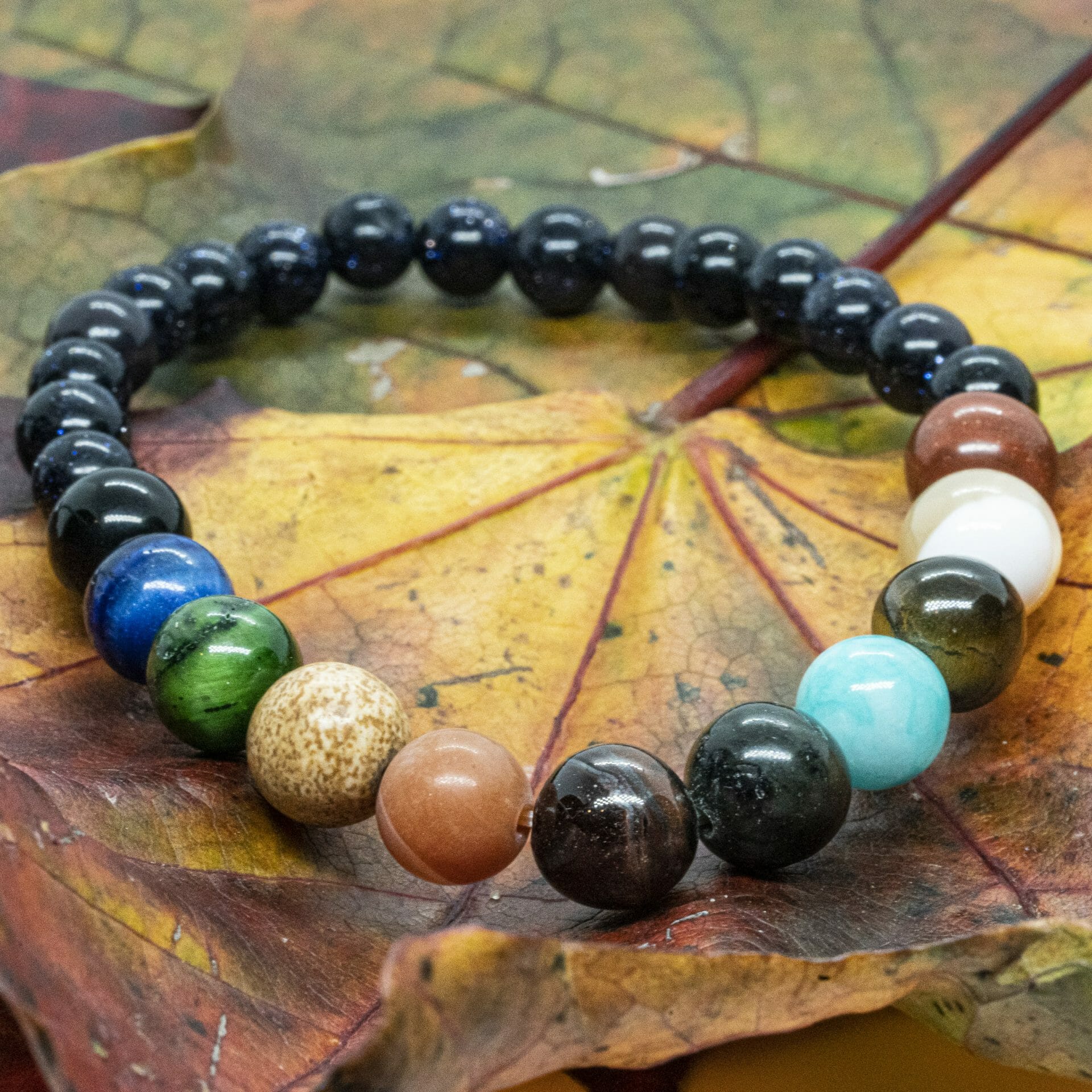 Zonnestelsel & Universum | Small 6 & 8mm Edelsteen Kralenarmband