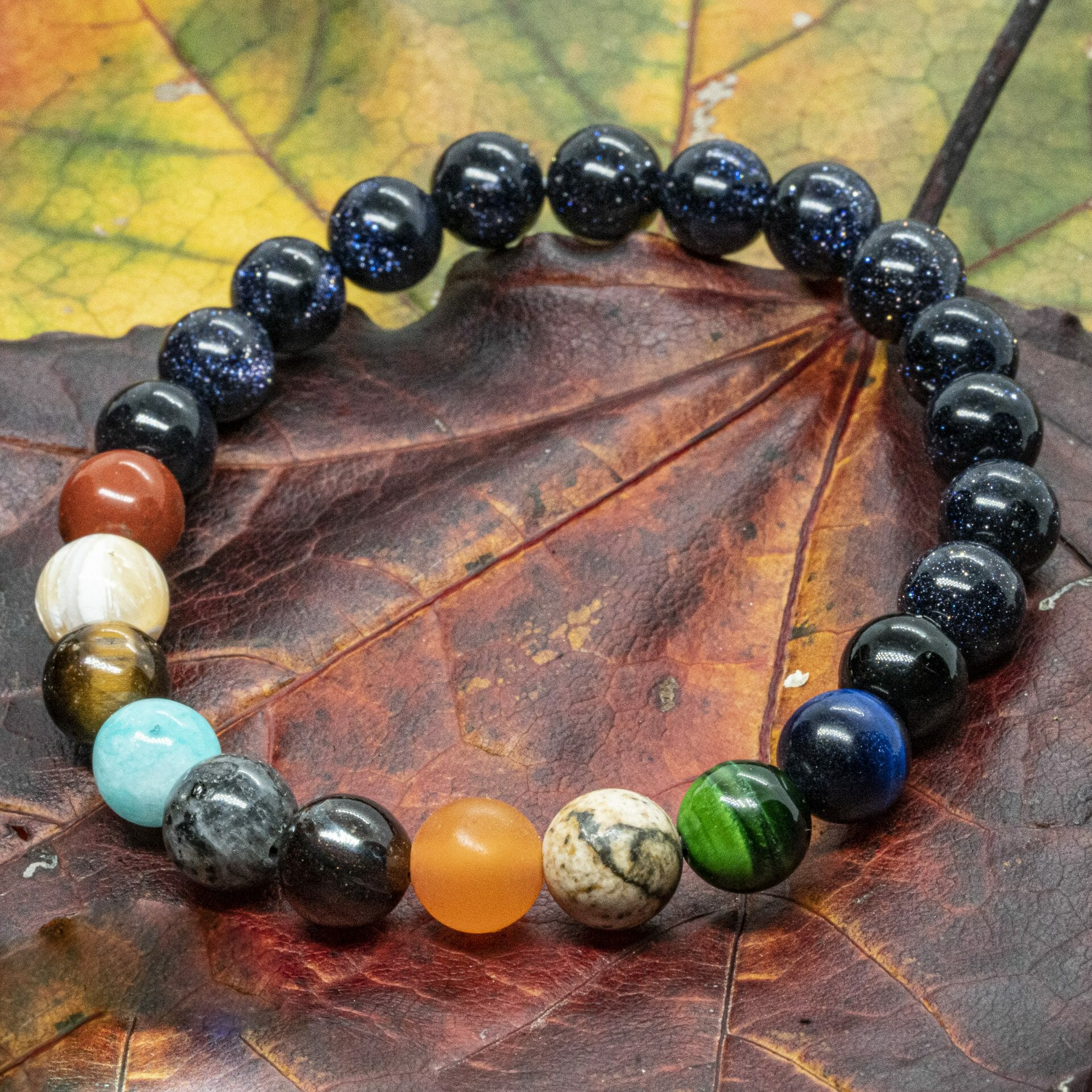 Zonnestelsel & Universum | Medium 8mm Edelsteen Kralenarmband