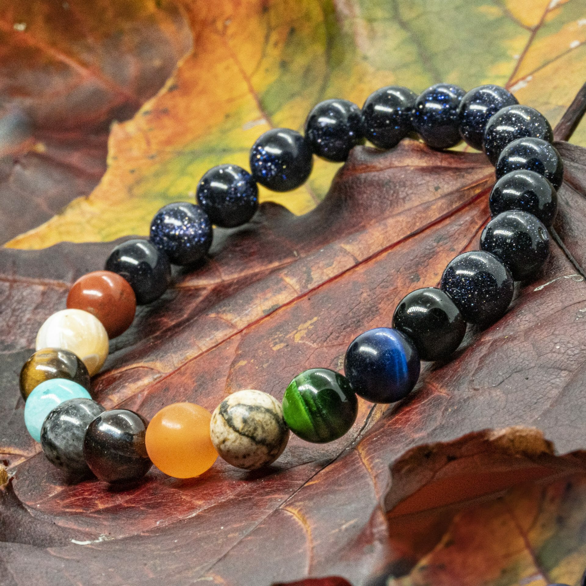 Zonnestelsel & Universum | Medium 8mm Edelsteen Kralenarmband