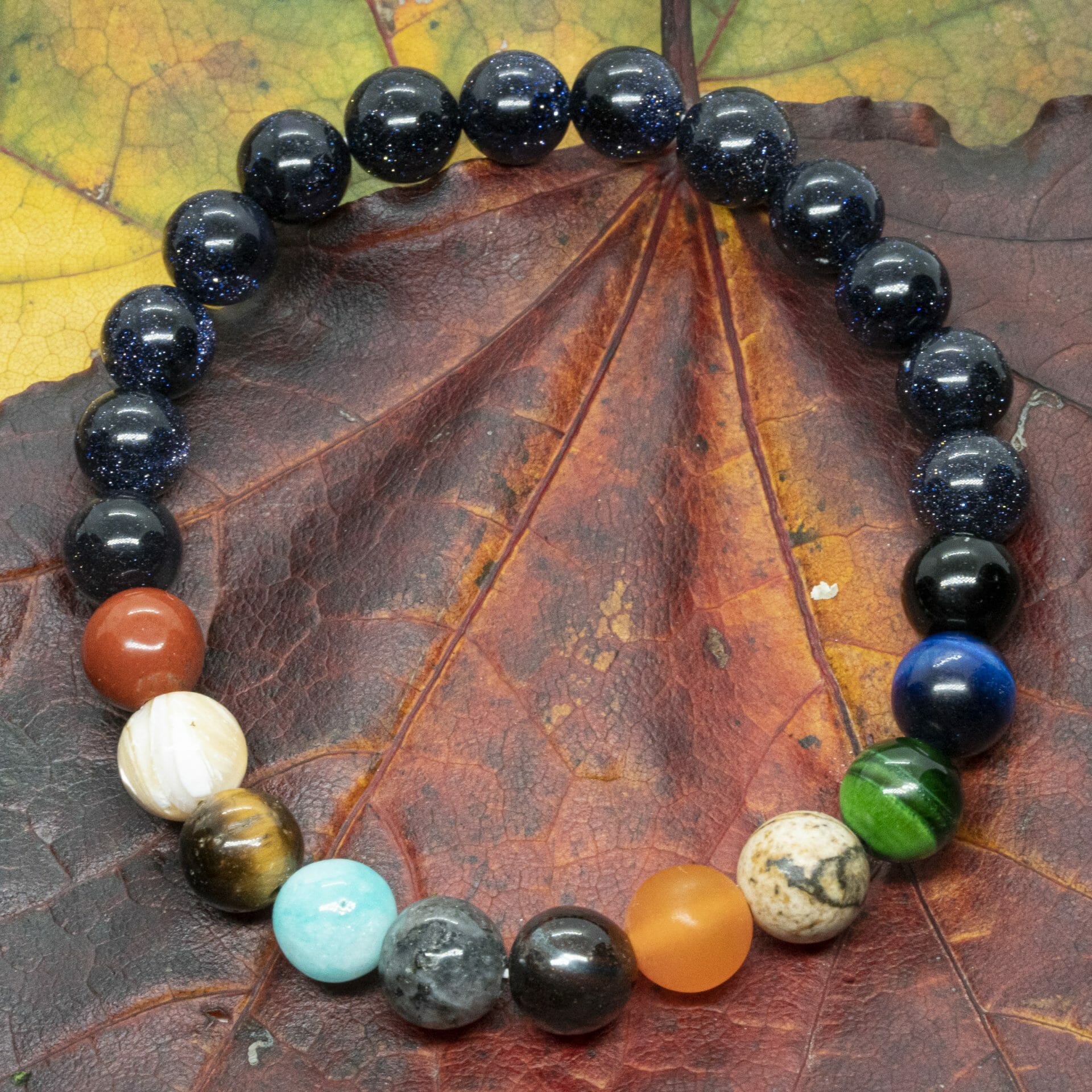 Zonnestelsel & Universum | Medium 8mm Edelsteen Kralenarmband