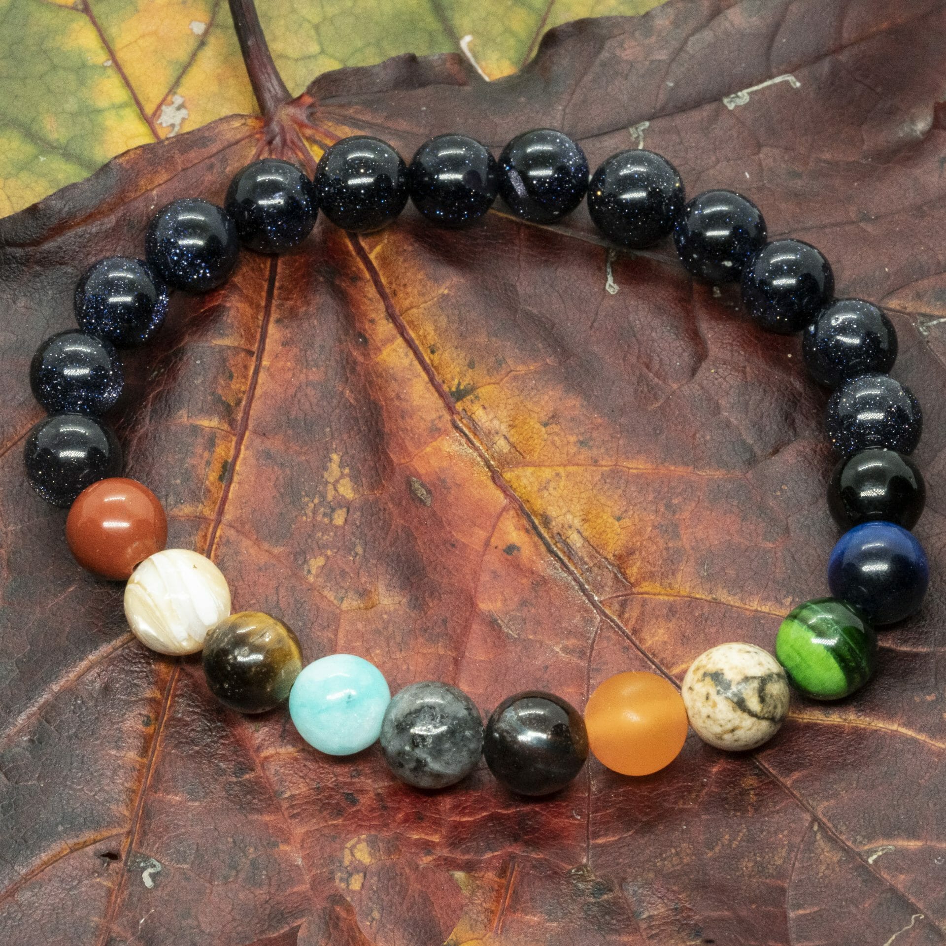 Zonnestelsel & Universum | Medium 8mm Edelsteen Kralenarmband
