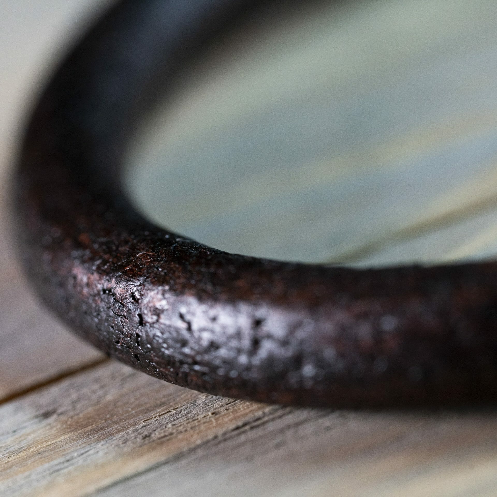 Zwart leren ronde Viking Armband – Sweden