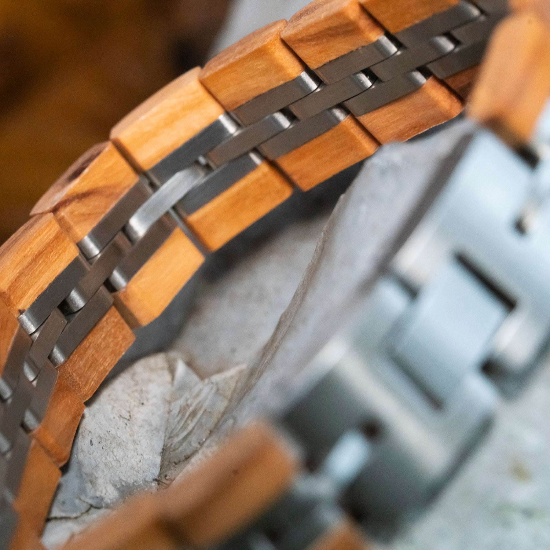 Initialen olijfhouten armband (TimberWood)