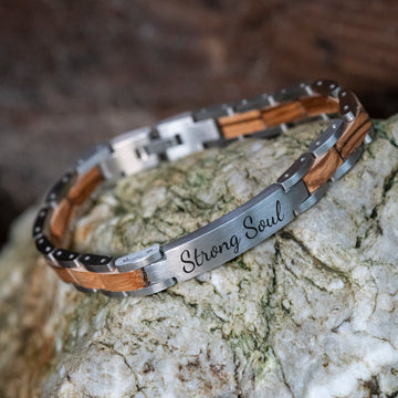 TimberWood Prestige – Graveerbare Zebrano Houten Armband